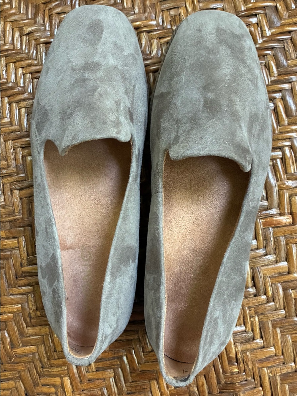 Vionic Willa Suede Slip-On Flats in Driftwood 7.5